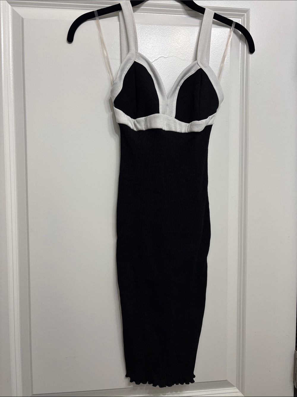 Love Culture Black and White Contrast Midi Dress